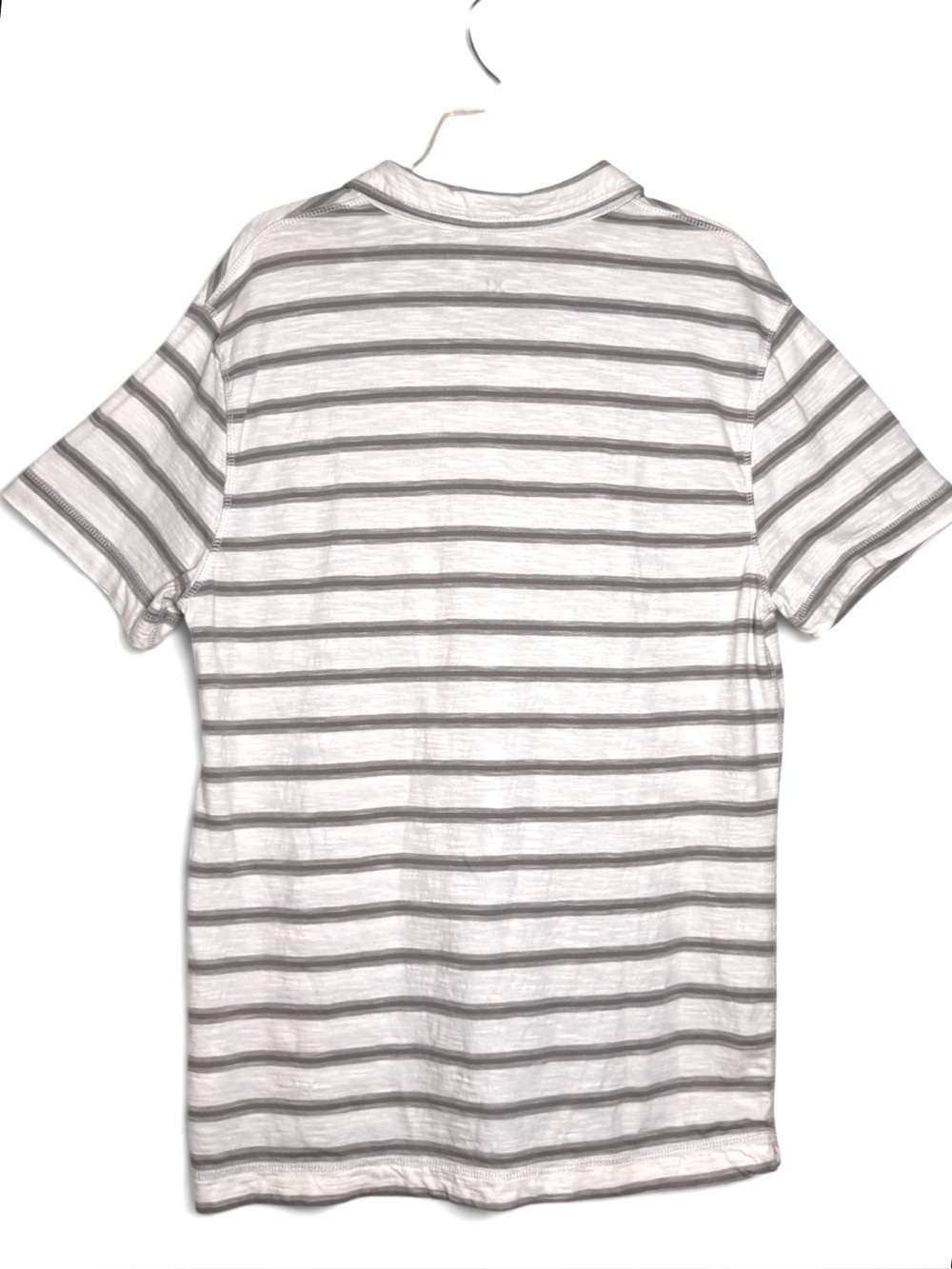Calvin Klein Jeans Men’s XL Gray White Striped Cotton Polo Shirt - Picture 4 of 10